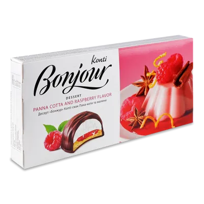 Десерт Bonjour зі смаком пана-коти та малини