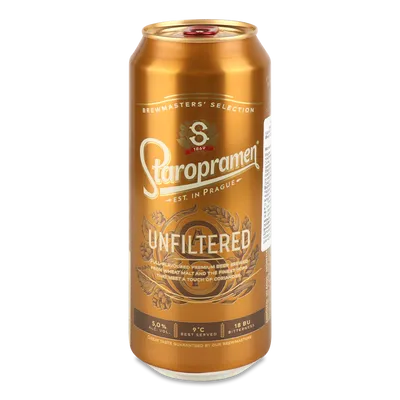 Пиво Staropramen світле нефільтроване з/б