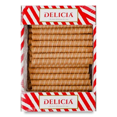 Вафлі Delicia Трубочки зі смаком пряженого молока