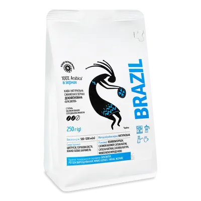 Кава зернова Бразилія декофеїнована