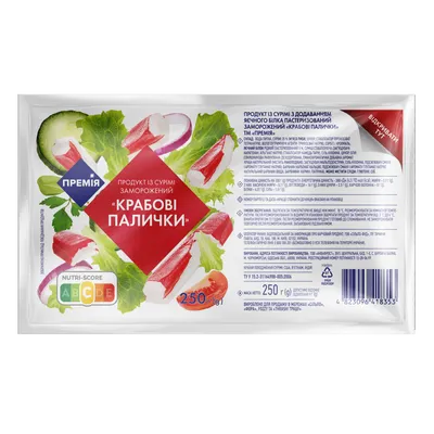Палички крабові Премія продукт з сурімі заморожені