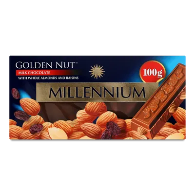 Шоколад молочний Millennium Golden Nut мигдаль-родзинки