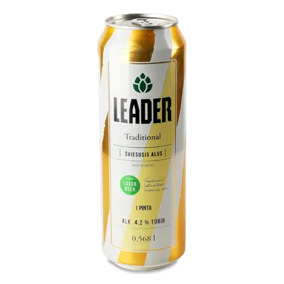 Пиво Leader світле з/б