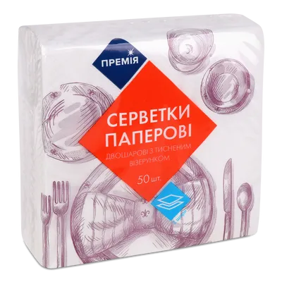 Серветки столові Премія білі